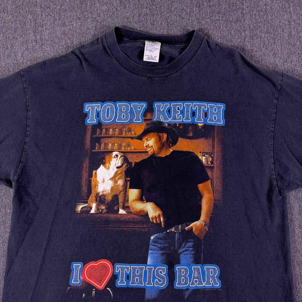 Delta Pro Weight Toby Keith I Love This Bar Graphic T-Shirt Mens XL Blue Cotton